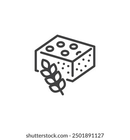 Square blondie line icon. linear style sign for mobile concept and web design. Blondie dessert outline vector icon. Symbol, logo illustration. Vector graphics