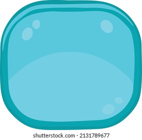 Square blue button for game or website, vector illustration