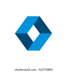 Square Blue Diamond Shape Logo Template Illustration Design. Vector EPS 10.