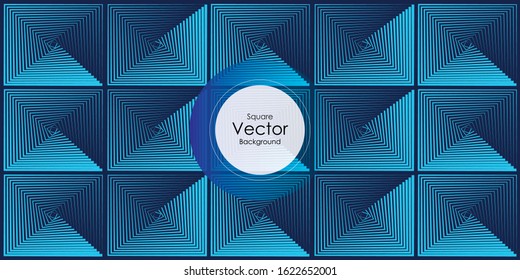 Square blue geometrical abstract background