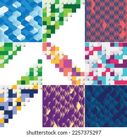 Square blue geometrical abstract background