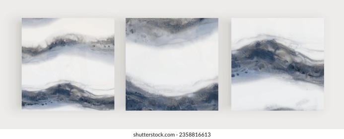 Square blue with grey watercolor backgrounds for social media posts