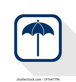 square blue icon sunshade with long shadow
