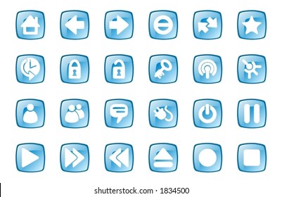 Square blue multi-media icons