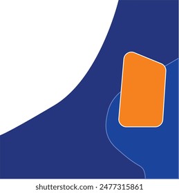 Quadratischer blau und orange Vorlage Hintergrund für Produkte mit Kopierraum
