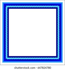 Square blue picture frame.