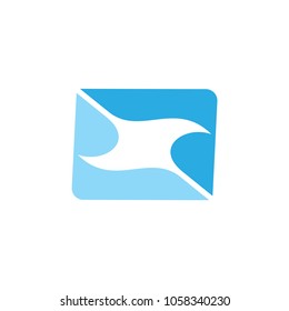 square blue waves logo vector