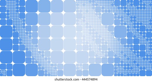 Square blue white gradient geometrical abstract background.