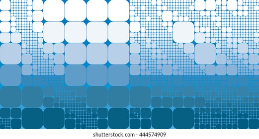 Square blue white gradient geometrical abstract background.