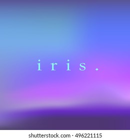 square blurred background - pink and lilac sunset colors With quote - iris
