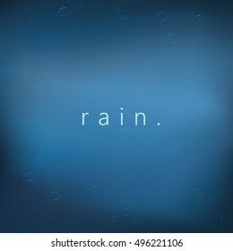 square blurred background - sky water sea colors With quote - rain