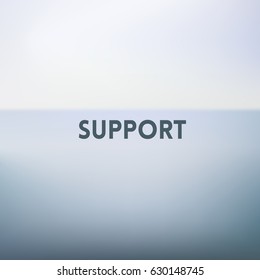 square blurred background - sky water sea colors With love quote - support
