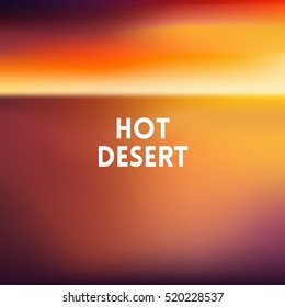 square blurred golden background - sunset colors With quote - hot desert