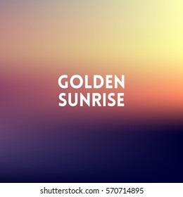 square blurred golden background - sunset colors With quote - golden sunrise