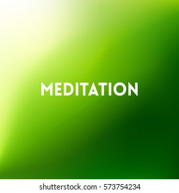 square blurred green trees spring background - wiith quote - meditation