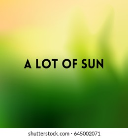 square blurred green trees spring background - with quote - a lot of sun