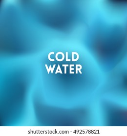 square blurred turquoise background - sky water sea colors With text cold water