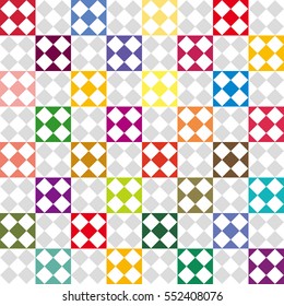 square board image,vivid color and gray scale tile - Geometric seamless pattern
