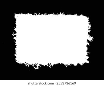 Square border black vector collection. Abstract grunge frame burned paper. Social media template paper tear. Mask grunge images paint splatter brush texture. Grunge border, dirty and damaged backdrop 