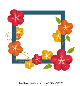 square border with flowers decoration