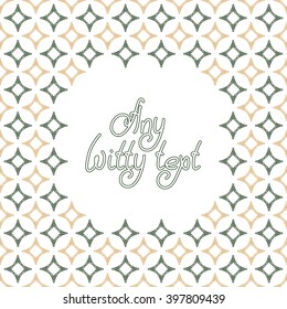 Square border frame with abstract diamond star graphic elements isolated on the white (transparent) background. Space for invitations, promotional poster, greeting cards text. Vector illustration eps