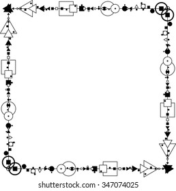  Square Border Frame . Abstract Hipster Geometrical Background . Vector .