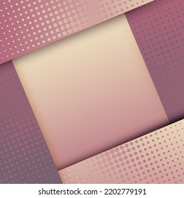 Square border frame with gradient dotted texture vector digital background. Paper overlay cool photo framework. Corner frame and text place. Minimal style design. Social media post frame.