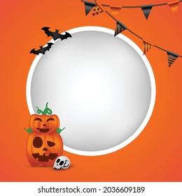 Square border frame halloween background theme