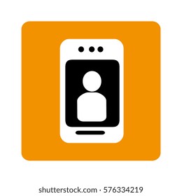 square border with tech smartphone