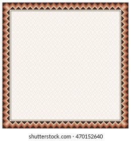 Square border and texture in American Indians tribal style. Pattern brush is included in vector file.
