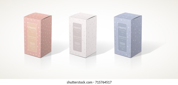square box 3d packaging design illustration