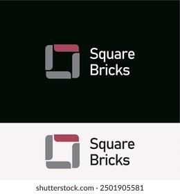 Square box bricks logo design ideas business name editable vector template  royalty free image