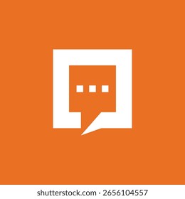 Square Box Bubble Chat Symbol Logo Design Vector Template