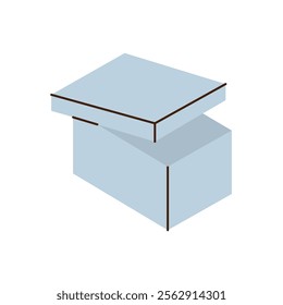 Square box. Carton delivery packaging box. Vector illustration.