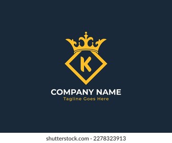 Square Box Crown Logo Concept sign symbol icon Element Design. Luxury Logotype. Vector illustration logo template