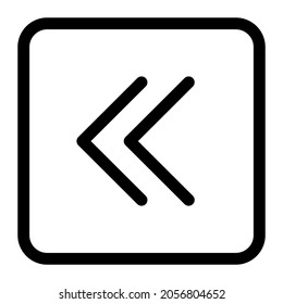 Square box with a double arrow for back button