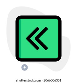 Square box with a double arrow for back button