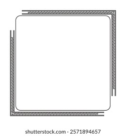 Square box frame with black line pattern.Vector illustration background