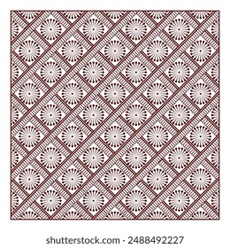 Square box grid frame basic mehndi henna elements pattern design practice template for beginner, can also be used for background, carpet, ceramic, wallpaper or textile designs