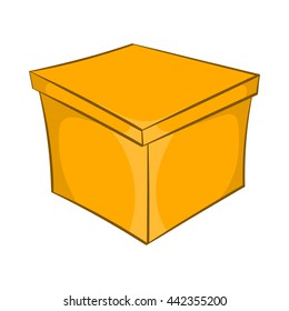 Square box icon in cartoon style isolated on white background. Production and packaging symbol