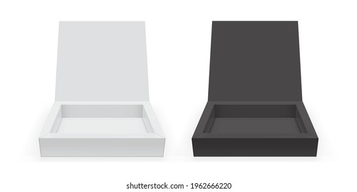 square box  isolated on white background vector mock up