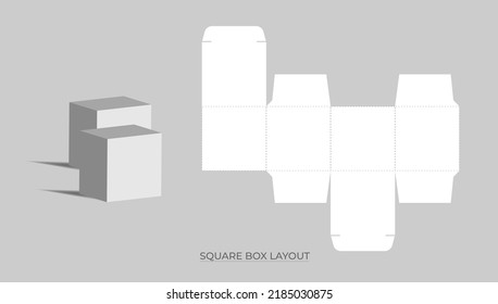 Square Box Layout Design Or Die Cut