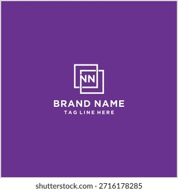 Square Box Letter NN Logo Design Vector Template