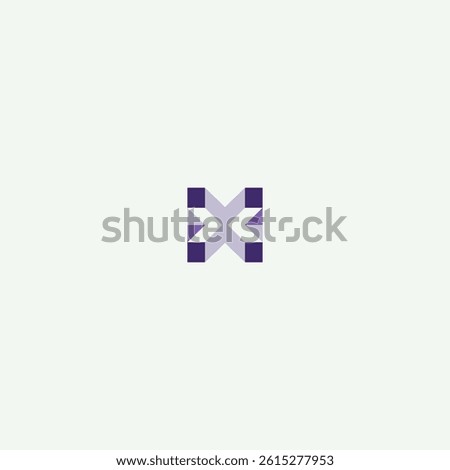 Square Box Letter X or XH Monogram Logo Design.