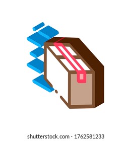Square Box Postal Transportation Company Icon Vector isometric sign. color isolated symbol illustration
