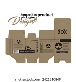Square Box product packaging Design , Vector File