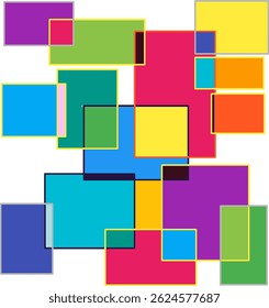Forma de caixa quadrada com gradiente colorido. Ilustração vetorial.
