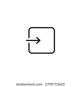 Square box with a straight arrow passing through from left to right