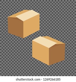 Square box vector templates set isolated on transparent background. 