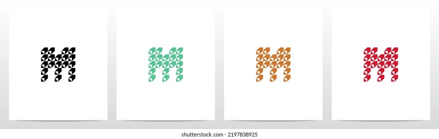 Square Boxes Letter Logo Design M